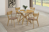 Best Furniture Outlet - Coaster - Elowen 5-piece Round Solid Wood Dining Set Light Walnut - 108440-S5