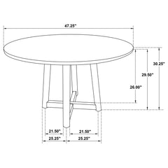Dinah 5-piece Round Solid Wood Dining Set Walnut