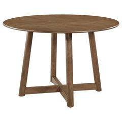 Best Furniture Outlet - Coaster - Dinah Round 47-inch Solid Wood Dining Table Walnut - 108471
