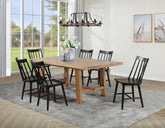 Best Furniture Outlet - Coaster - Middleton 7-piece Extension Leaf Dining Set Brown and Black - 108540-S7B