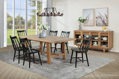 Best Furniture Outlet - Coaster - Middleton 7-piece Extension Leaf Dining Set Brown and Black - 108540-S7B