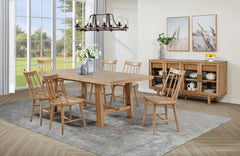 Best Furniture Outlet - Coaster - Middleton 7-piece Extension Leaf Dining Set Natural Brown - 108540-S7N