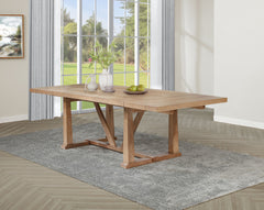 Middleton 106-inch Extension Leaf Dining Table Natural Brown