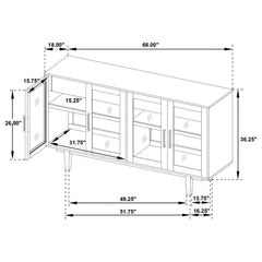 Middleton 4-door Sideboard Server with Dual Drawers Black