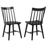 Best Furniture Outlet - Coaster - Middleton Solid Wood Dining Side Chair Black (Set of 2) - 108546BLK