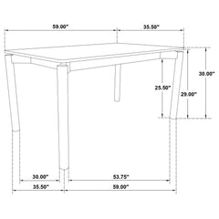 Parkridge 59-inch Rectangular Dining Table Natural Walnut