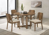 Best Furniture Outlet - Coaster - Crestmore 5-piece 46-inch Round Wood Dining Table Set Walnut - 108570-S5