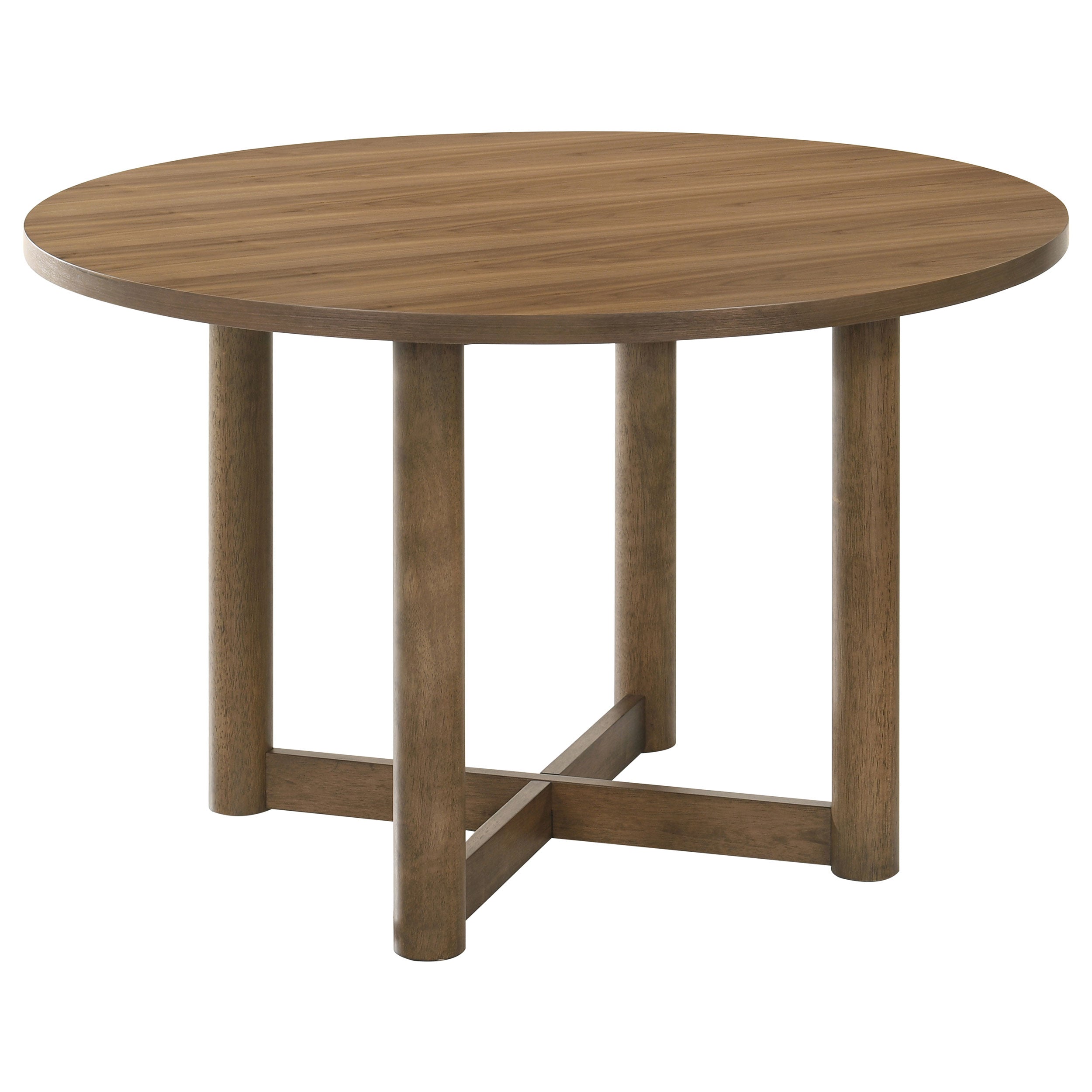 Best Furniture Outlet - Coaster - Crestmore 46-inch Round Wood Dining Table Walnut - 108570