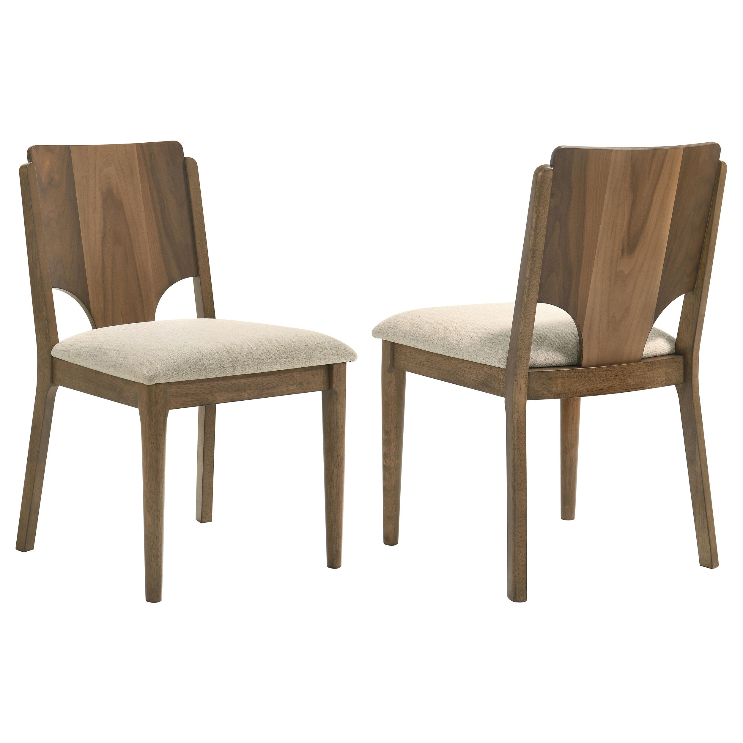 Best Furniture Outlet - Coaster - Crestmore Dining Chair Upholstered Seat Walnut (Set of 2) - 108572