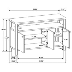 Crestmore 52-inch Dining Cabinet Sideboard Buffet Walnut