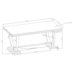 Antoine Rectangular 95-inch Glass Top Dining Table White