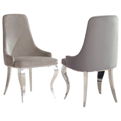 Best Furniture Outlet - Coaster - Antoine Velvet Upholstered Dining Side Chair Grey (Set of 2) - 108812