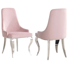 Best Furniture Outlet - Coaster - Antoine Velvet Upholstered Dining Side Chair Pink (Set of 2) - 108813