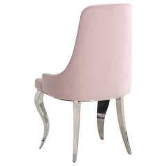 Antoine Velvet Upholstered Dining Side Chair Pink (Set of 2)