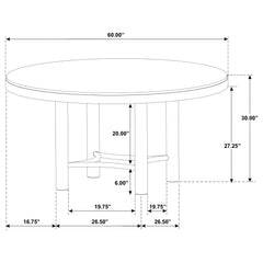 Arini 5-piece Round Dining Table Set Sand Wash and Black