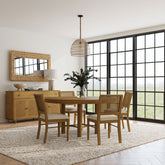 Best Furniture Outlet - Coaster - Arini 5-piece Round Dining Room Table Set Sand Wash - 108930-S5W