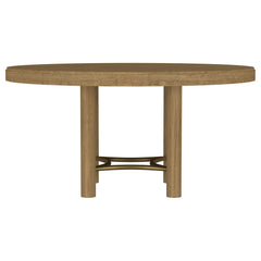 Arini 7-piece Round Dining Table Set Sand Wash and Black