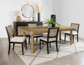 Best Furniture Outlet - Coaster - Arini 5-piece Extension Leaf Dining Table Set Sand Wash and Black - 108931-S5B