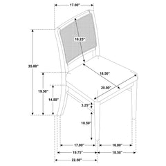 Arini 7-piece Extension Leaf Dining Table Set Black