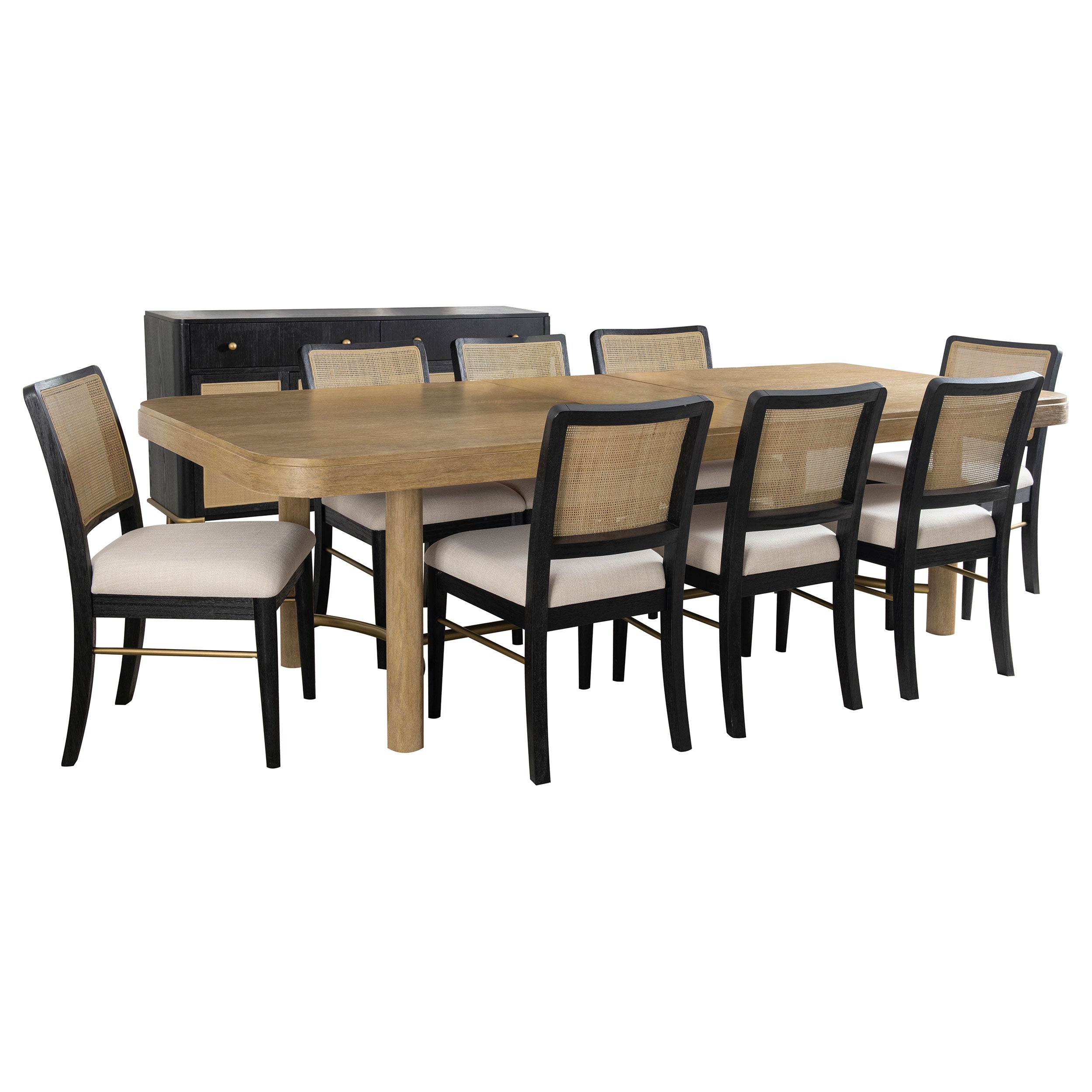 Best Furniture Outlet - Coaster - Arini 9-piece Extension Leaf Dining Table Set Black - 108931-S9B