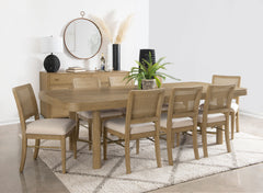 Best Furniture Outlet - Coaster - Arini 9-piece Extension Leaf Dining Table Set Sand Wash - 108931-S9W