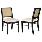 Best Furniture Outlet - Coaster - Arini Rattan Cane Dining Side Chair Black (Set of 2) - 108932BLK