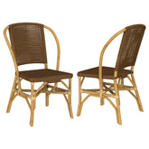 Best Furniture Outlet - Coaster - Lexley Woven Rattan Dining Side Chair Brown (Set of 2) - 109122