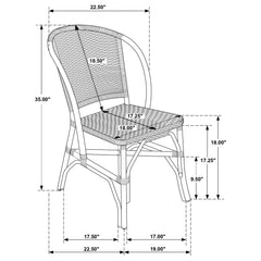 Lexley Woven Rattan Dining Side Chair Brown (Set of 2)