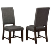 Best Furniture Outlet - Coaster - Twain Upholstered Dining Side Chair Warm Grey (Set of 2) - 109142