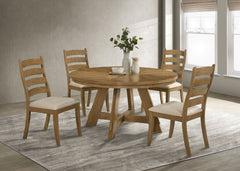 Best Furniture Outlet - Coaster - Danvers 5-piece Dining Table Set Brown Oak and Latte - 109150-S5
