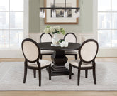 Best Furniture Outlet - Coaster - Twyla 5-piece Round Wood Dining Room Table Set Dark Cocoa - 109230-S5
