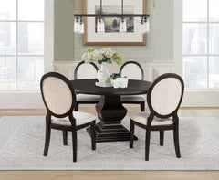Best Furniture Outlet - Coaster - Twyla 5-piece Round Wood Dining Room Table Set Dark Cocoa - 109230-S5