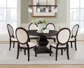 Best Furniture Outlet - Coaster - Twyla 7-piece Round Wood Dining Room Table Set Dark Cocoa - 109230-S7