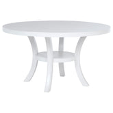 Best Furniture Outlet - Coaster - Judd 54-inch Round Dining Wood Table with Shelf Pearl White - 109330