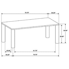 Castlewood 71-inch Rectangular Wood Dining Table Brown Oak