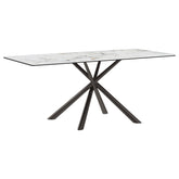 Best Furniture Outlet - Coaster - Carvell Rectangular Sintered Stone Dining Table Mirage White - 109371
