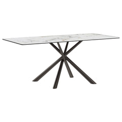Best Furniture Outlet - Coaster - Carvell Rectangular Sintered Stone Dining Table Mirage White - 109371