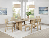Best Furniture Outlet - Coaster - Kailani 7-piece Rectangular Wood Dining Table Set Beige Oak - 109381-S7
