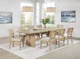 Best Furniture Outlet - Coaster - Kailani 9-piece Rectangular Wood Dining Table Set Beige Oak - 109381-S9