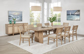 Best Furniture Outlet - Coaster - Kailani 9-piece Rectangular Wood Dining Table Set Beige Oak - 109381-S9