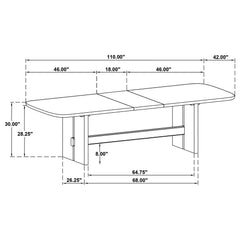 Kailani 110-inch Rectangular Wood Dining Table Beige Oak