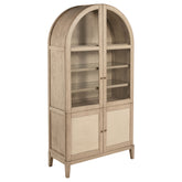 Best Furniture Outlet - Coaster - Kailani 4-Door Cane Dining Vitrine Display Cabinet Beige Oak - 109386