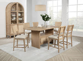 Best Furniture Outlet - Coaster - Kailani 7-piece Wood Counter Height Dining Set Beige Oak - 109388-S7