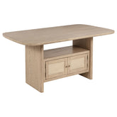 Best Furniture Outlet - Coaster - Kailani Cane Counter Height Storage Dining Table Beige Oak - 109388