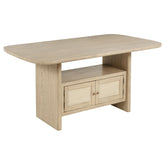 Best Furniture Outlet - Coaster - Kailani Cane Counter Height Storage Dining Table Beige Oak - 109388