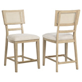 Best Furniture Outlet - Coaster - Kailani Rattan Cane Counter Side Chair Beige Oak (Set of 2) - 109389