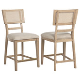 Best Furniture Outlet - Coaster - Kailani Rattan Cane Counter Side Chair Beige Oak (Set of 2) - 109389