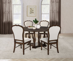 Best Furniture Outlet - Coaster - Landon 5-piece 60-inch Round Dining Table Set Rich Brown - 109400-S5