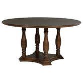 Best Furniture Outlet - Coaster - Landon 60-inch Round Wood Pedestal Dining Table Rich Brown - 109400