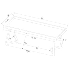 Beaufort 6-piece Rectangular Dining Set Chrome and Grey